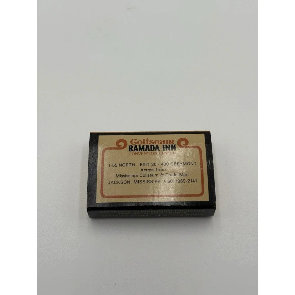 Vtg  Matchbook Box Cover Colliseum Ramada Inn Convention Center Jackson, MS